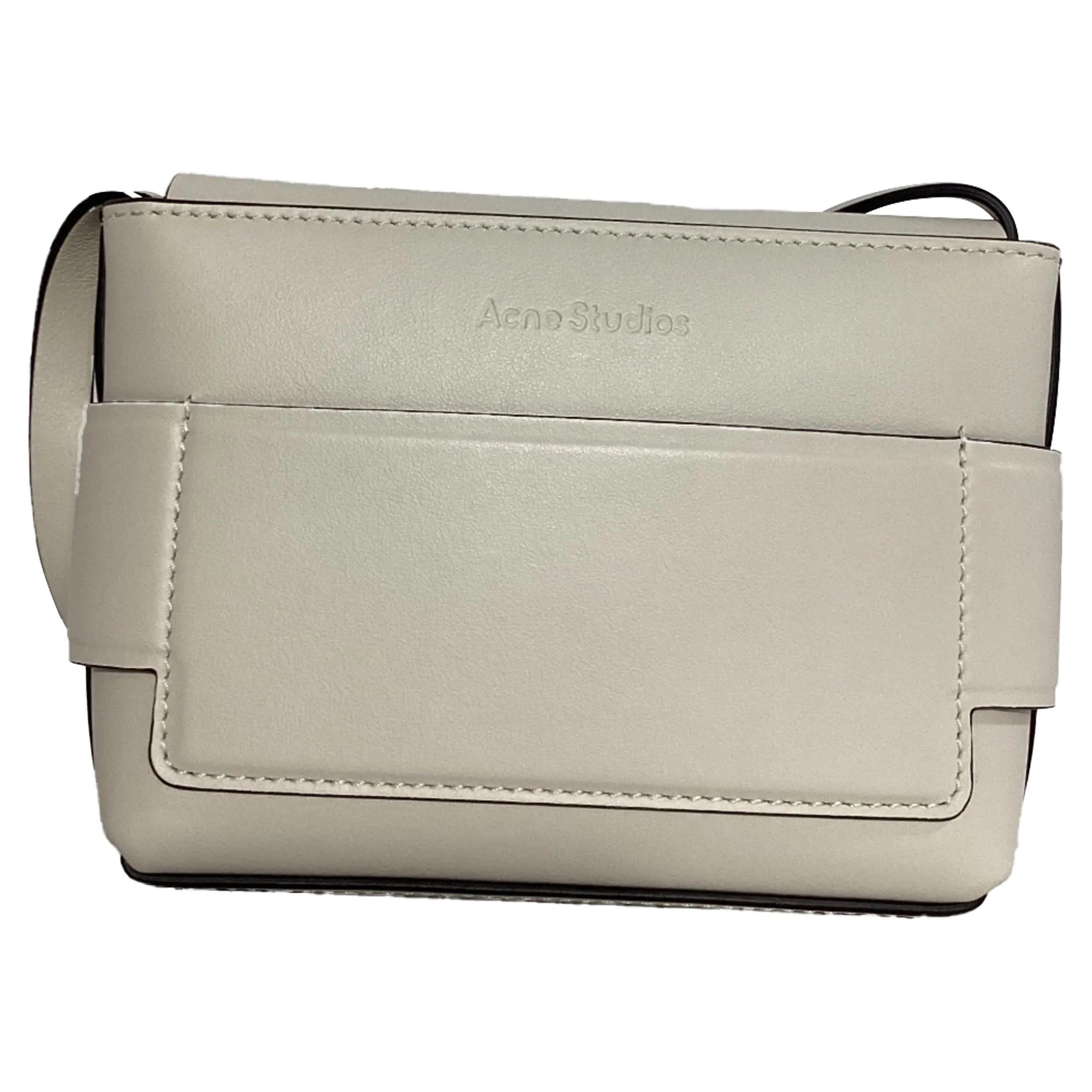 Acne Studios Musubi Knot-Embellished Shoulder Bag In White Leather