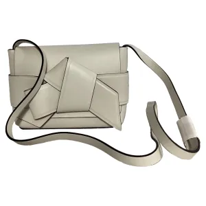 Acne Studios Musubi Knot-Embellished Shoulder Bag In White Leather