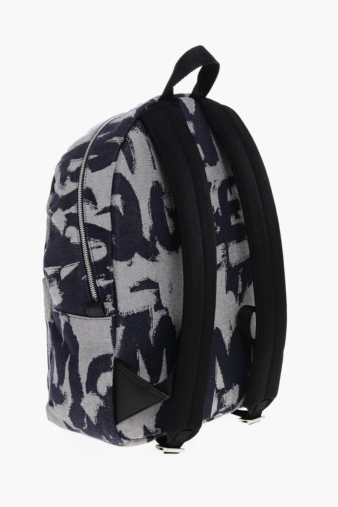 Alexander Mcqueen Jacquard Denim Metropolitan Backpack With Monogram Motif