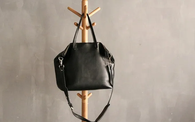 Black LEATHER Large WOMENs Tote Bag Tote Shoulder Purses FOR WOMEN