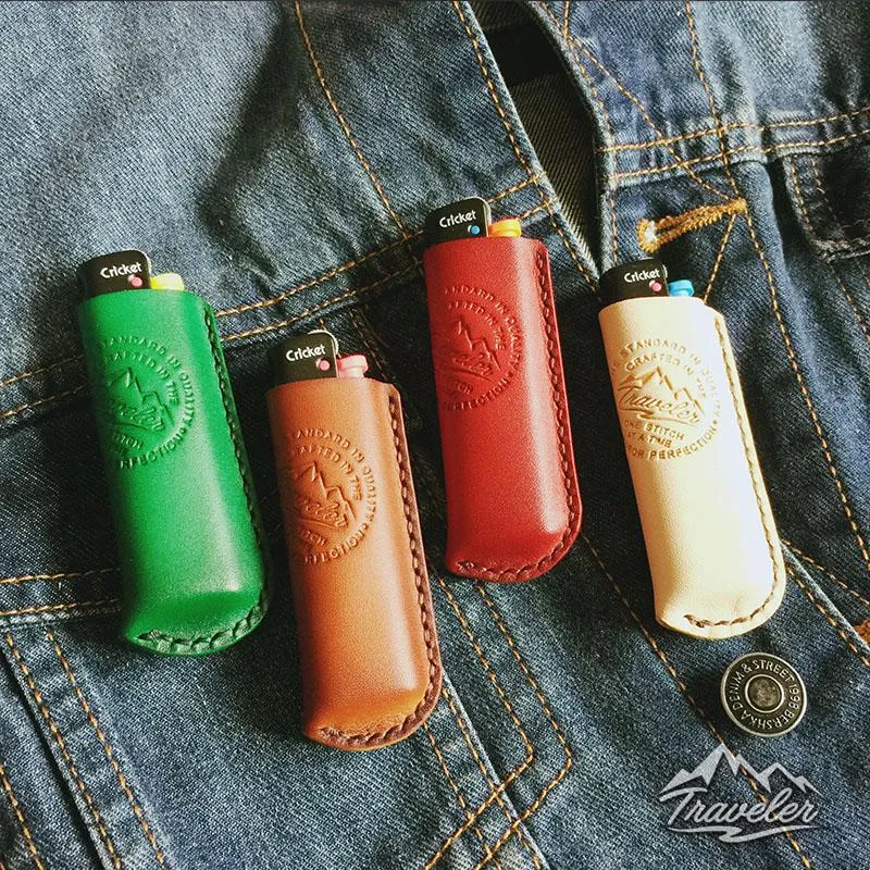 Blue Leather Mens Cigarette Holder Case Vintage Custom Cigarette Case for Men