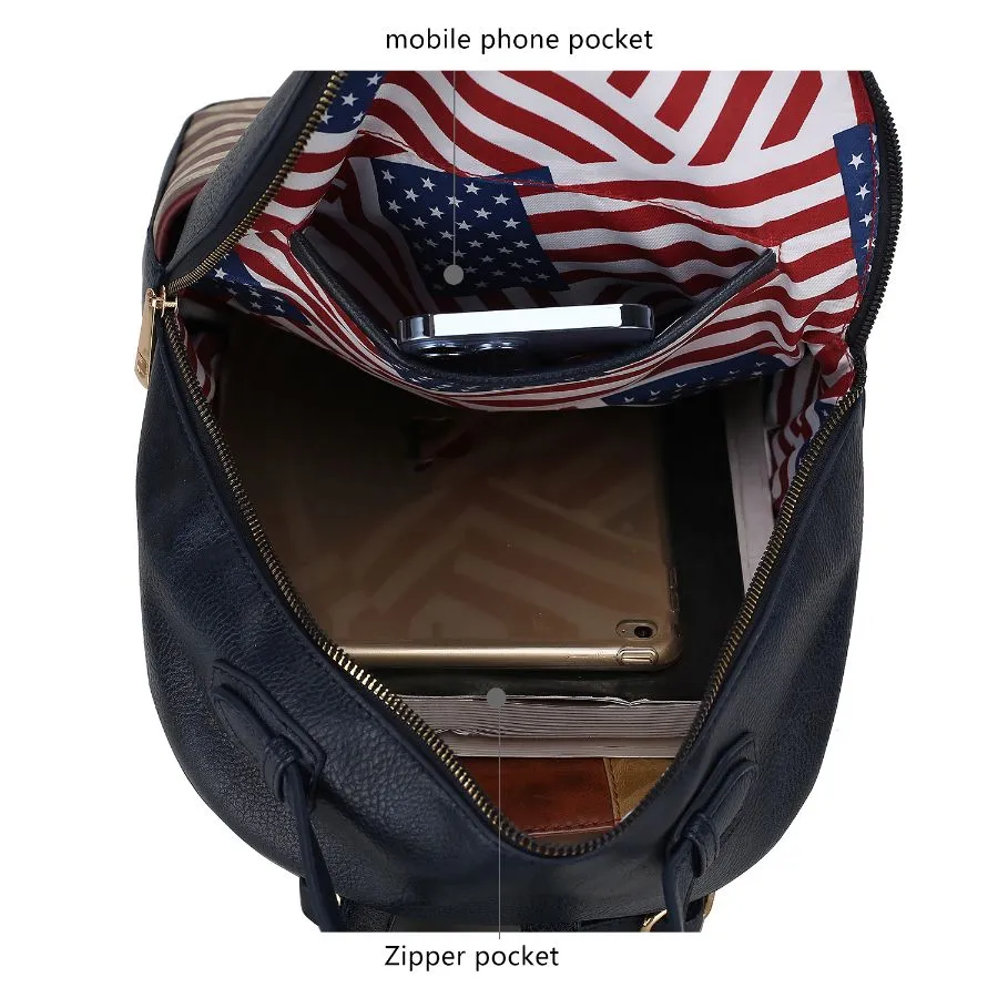 Briella Vegan Leather Womens FLAG Backpack