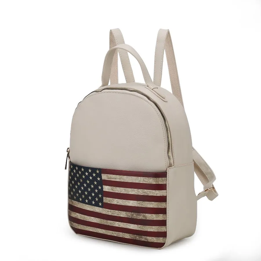 Briella Vegan Leather Womens FLAG Backpack