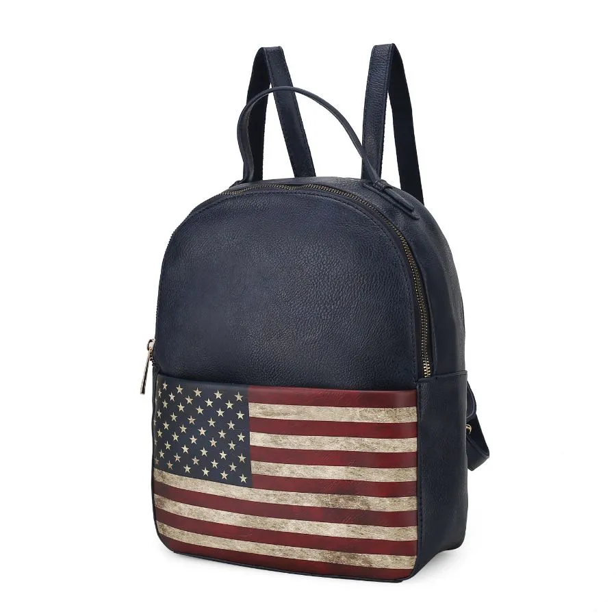 Briella Vegan Leather Womens FLAG Backpack