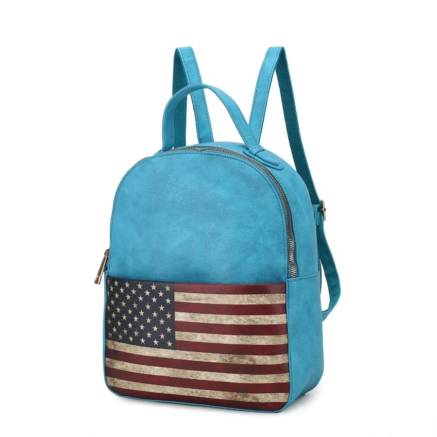Briella Vegan Leather Womens FLAG Backpack