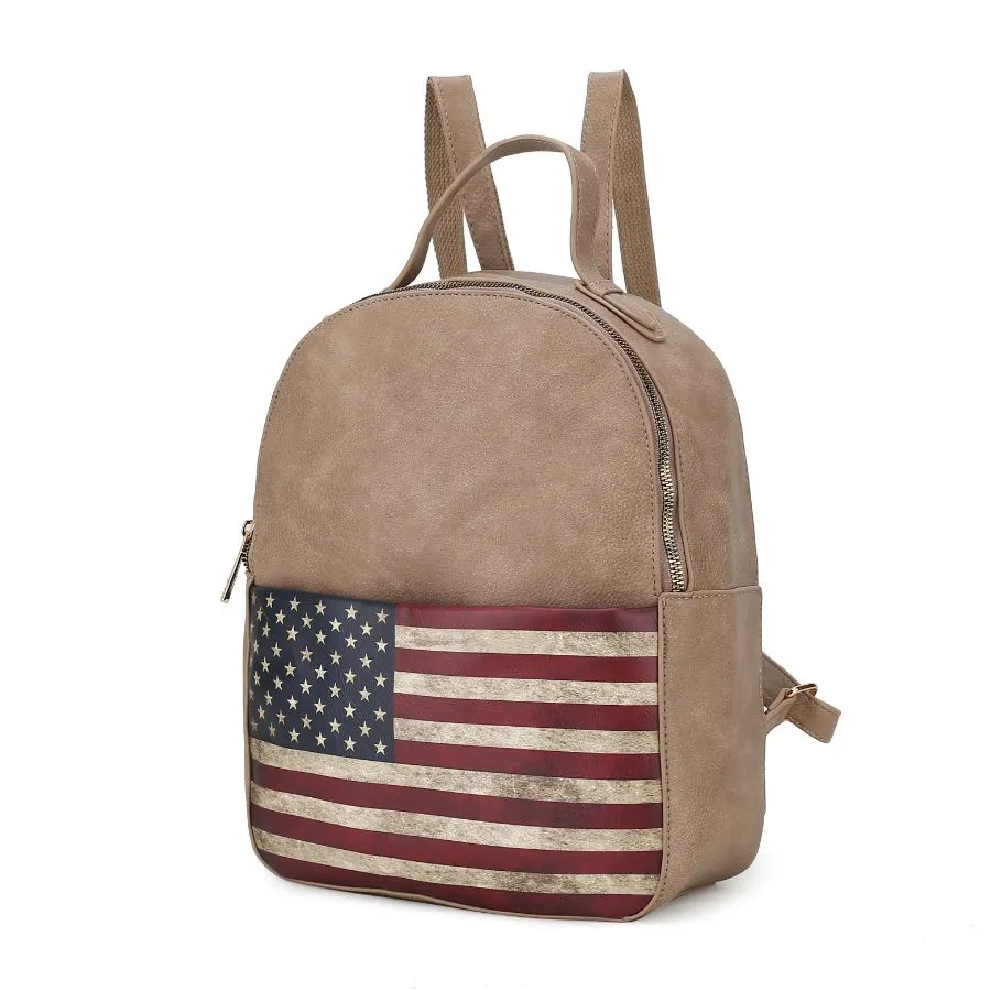Briella Vegan Leather Womens FLAG Backpack
