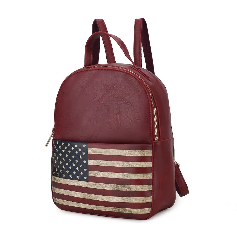 Briella Vegan Leather Womens FLAG Backpack