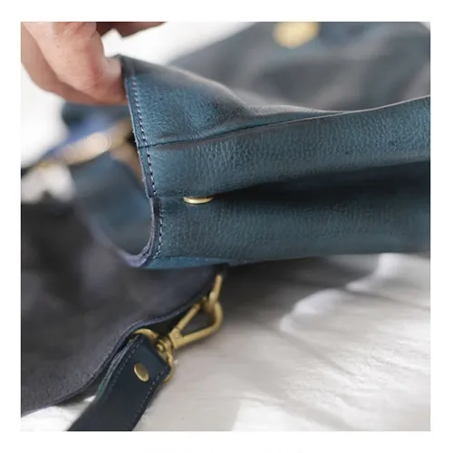 Brown Women's Leather Top Handle Satchel Shoulder Purse Satchel Blue Handbags Crossbody Purse