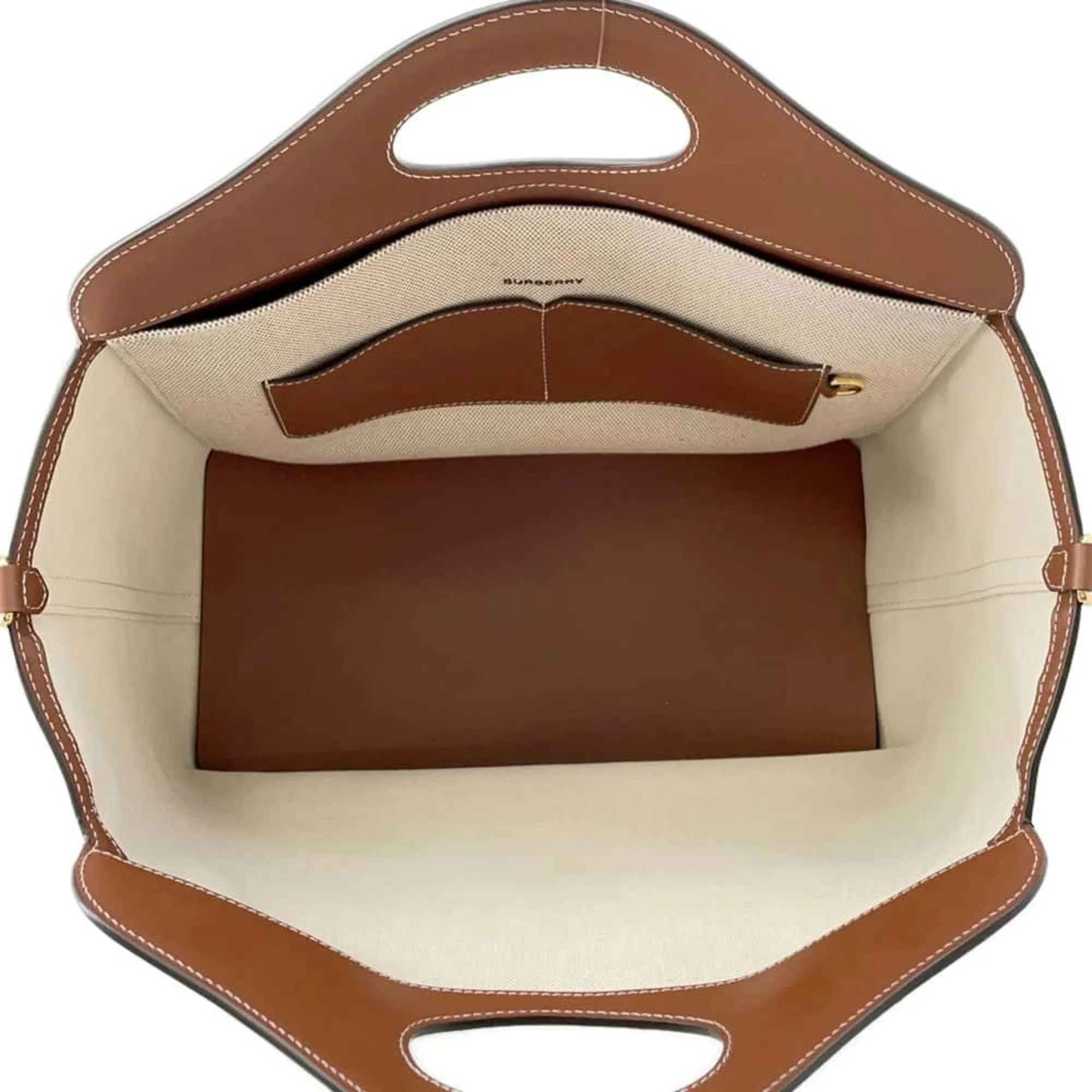 Burberry  Canvas Leather Handbag Shoulder Bag (Pre-Owned)