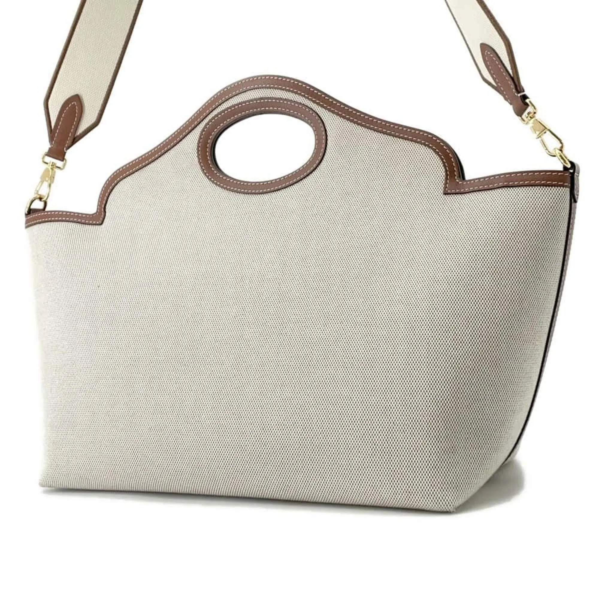 Burberry  Canvas Leather Handbag Shoulder Bag (Pre-Owned)