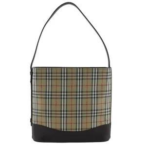 Burberry  Canvas Leather Shoulder Bag (Pre-Owned)