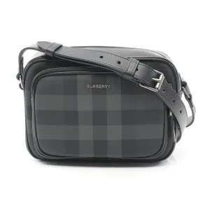 Burberry   Coated Canvas Leather Shoulder Bag (Pre-Owned)
