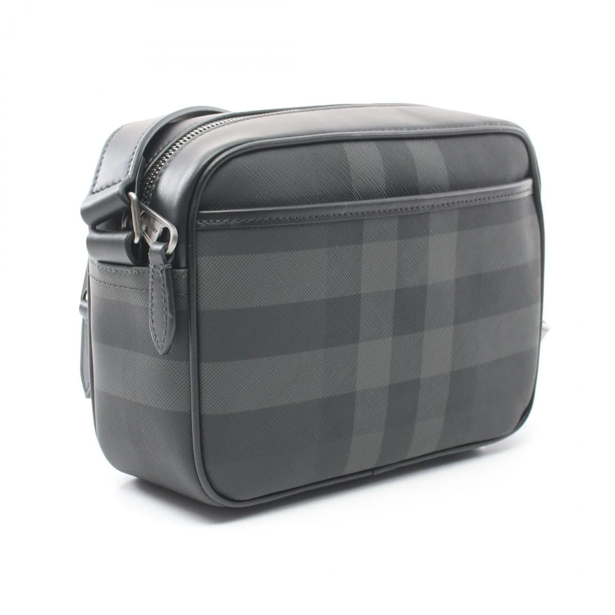 Burberry   Coated Canvas Leather Shoulder Bag (Pre-Owned)