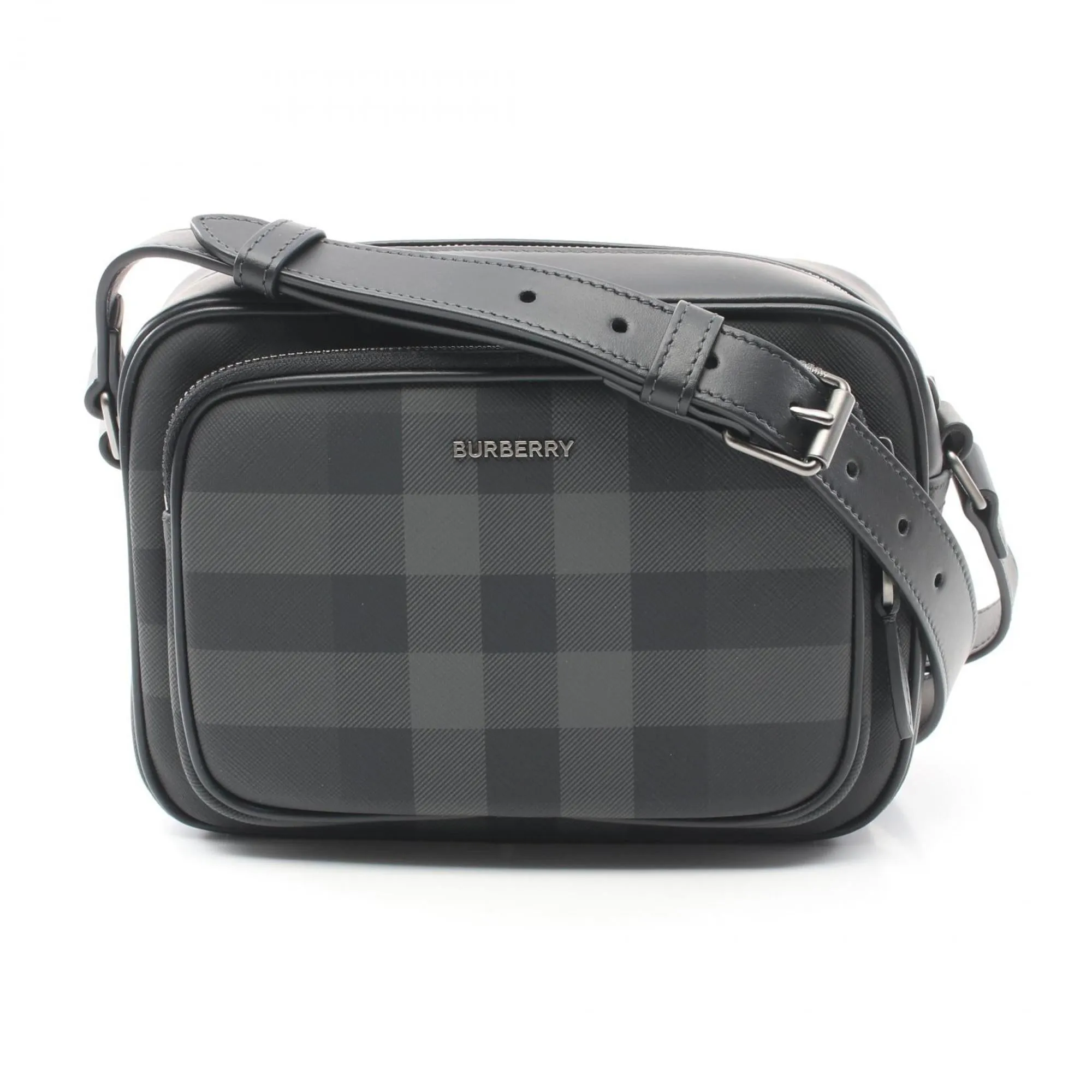 Burberry   Coated Canvas Leather Shoulder Bag (Pre-Owned)