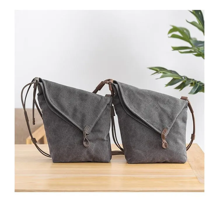 Canvas Mens Womens Casual Gray 12???? Shoulder Bag Courier Bag Side Bag Messenger Bag for Men