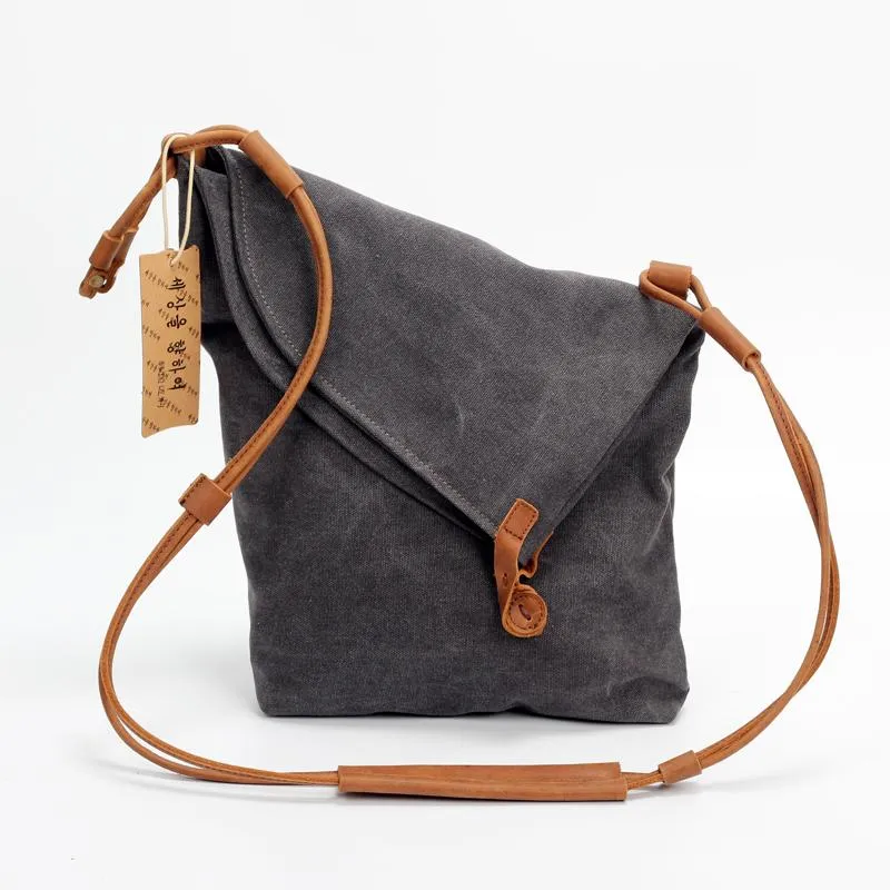 Canvas Mens Womens Casual Gray 12???? Shoulder Bag Courier Bag Side Bag Messenger Bag for Men