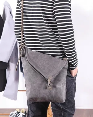 Canvas Mens Womens Casual Gray 12???? Shoulder Bag Courier Bag Side Bag Messenger Bag for Men