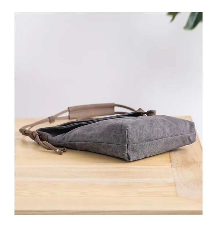 Canvas Mens Womens Casual Gray 12???? Shoulder Bag Courier Bag Side Bag Messenger Bag for Men