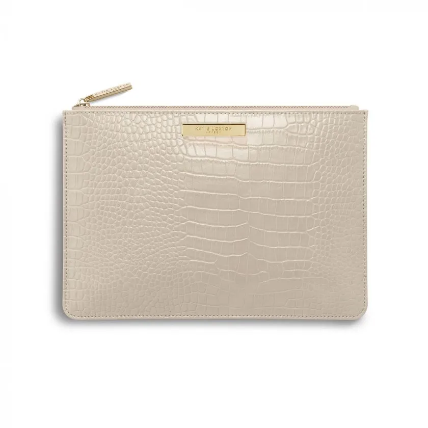 Celine Croc Perfect Pouch Oyster