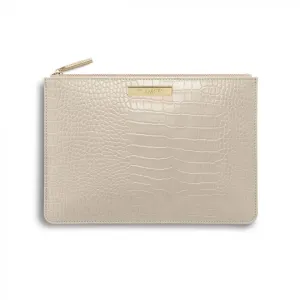 Celine Croc Perfect Pouch Oyster