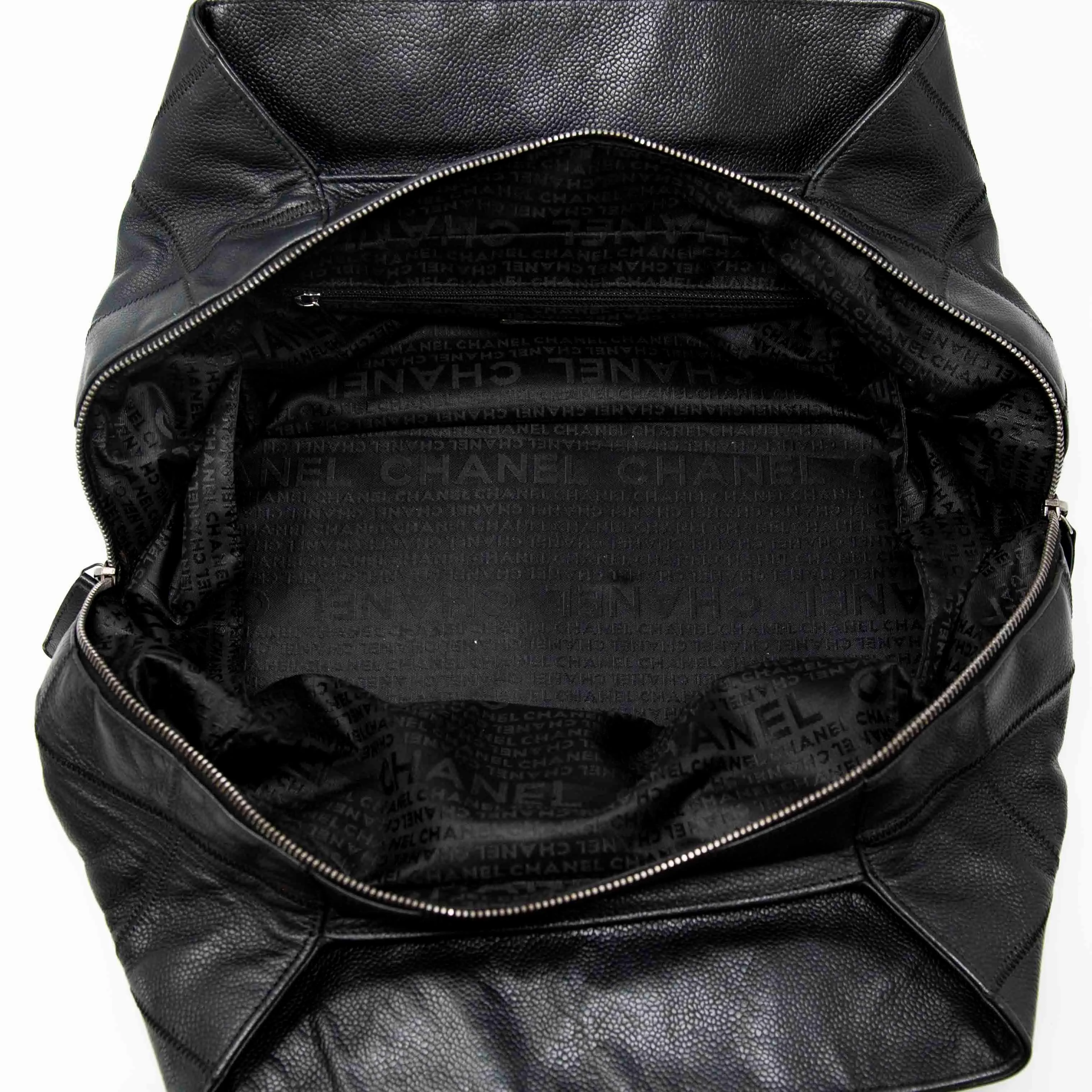 Chanel Black Choco Bar Stitched Tote