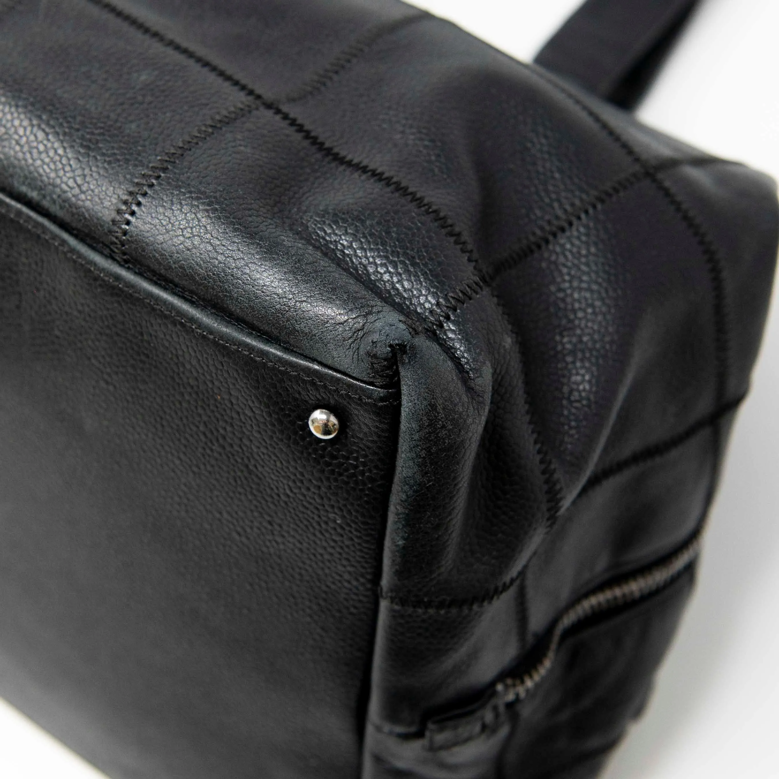 Chanel Black Choco Bar Stitched Tote