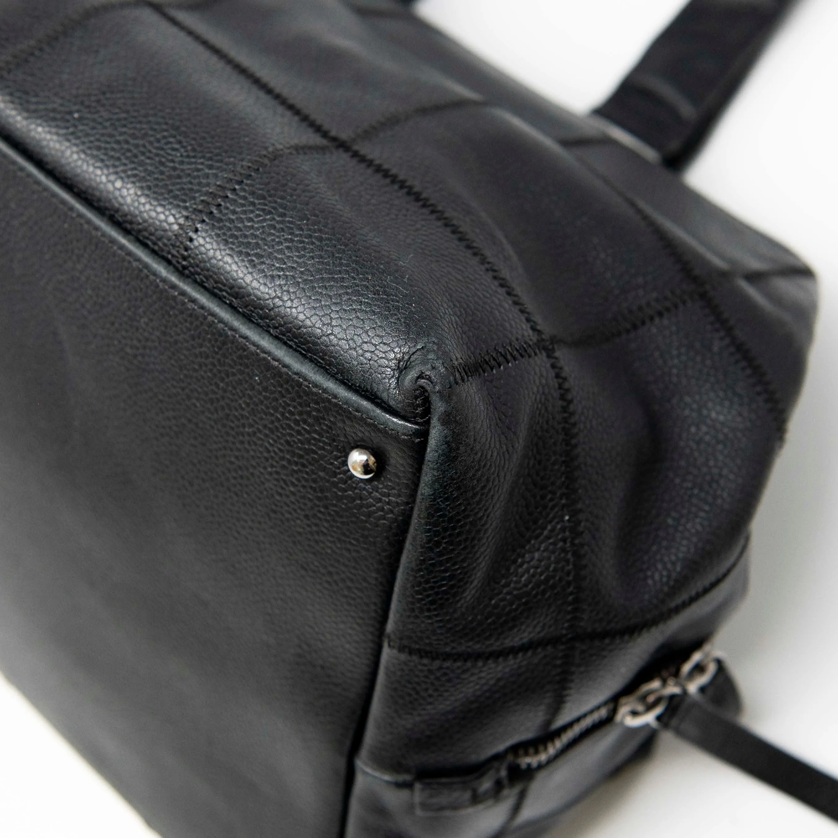Chanel Black Choco Bar Stitched Tote