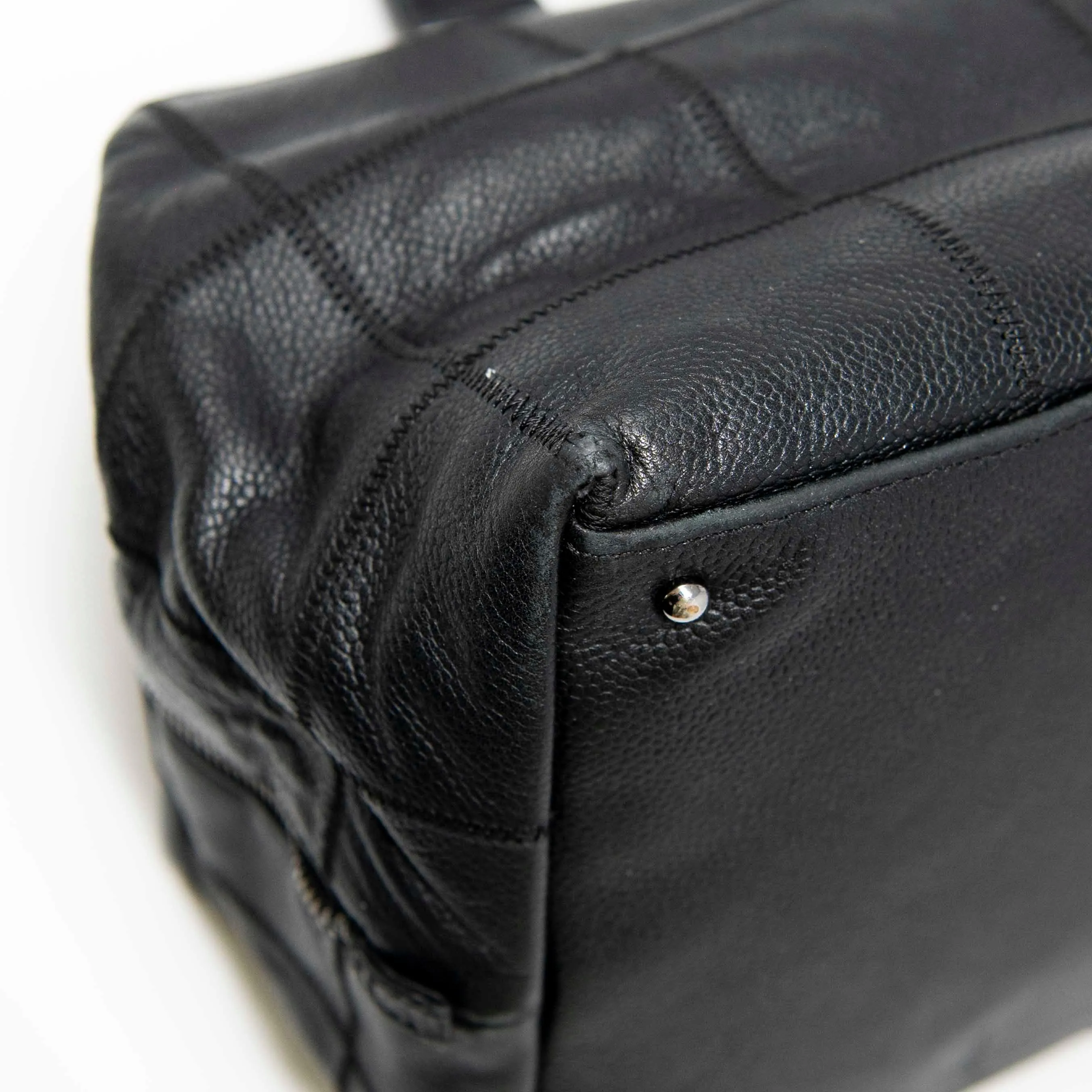 Chanel Black Choco Bar Stitched Tote