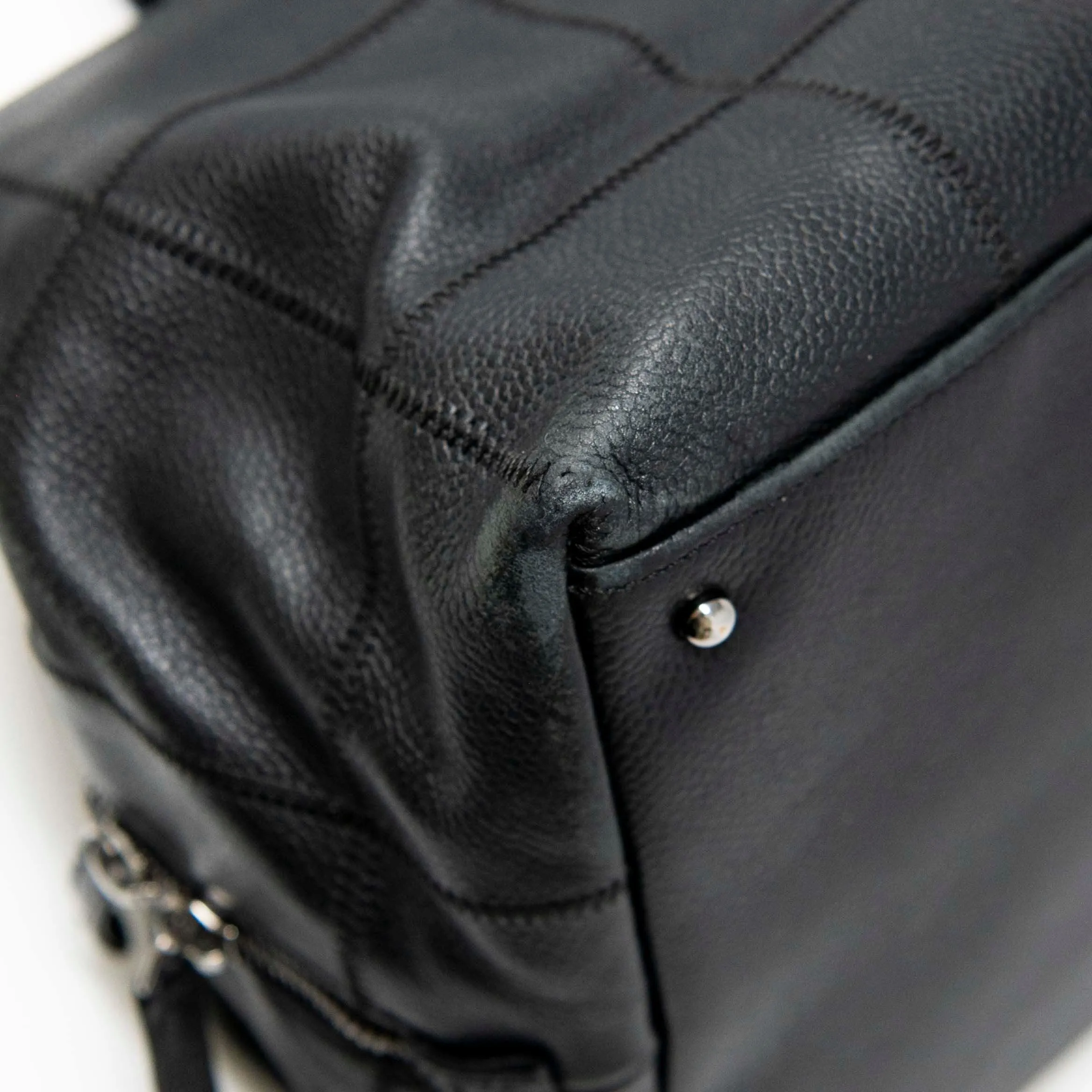 Chanel Black Choco Bar Stitched Tote