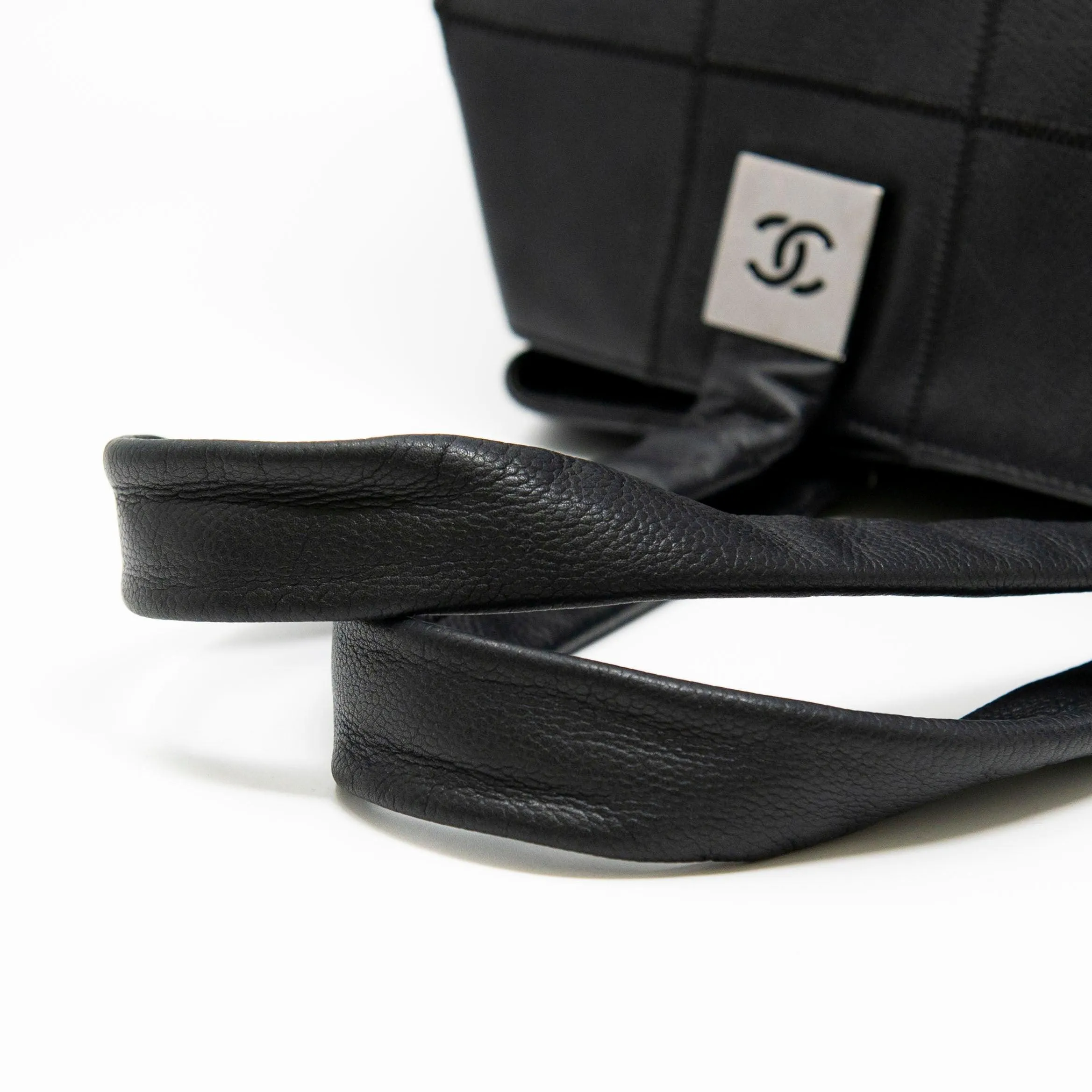 Chanel Black Choco Bar Stitched Tote