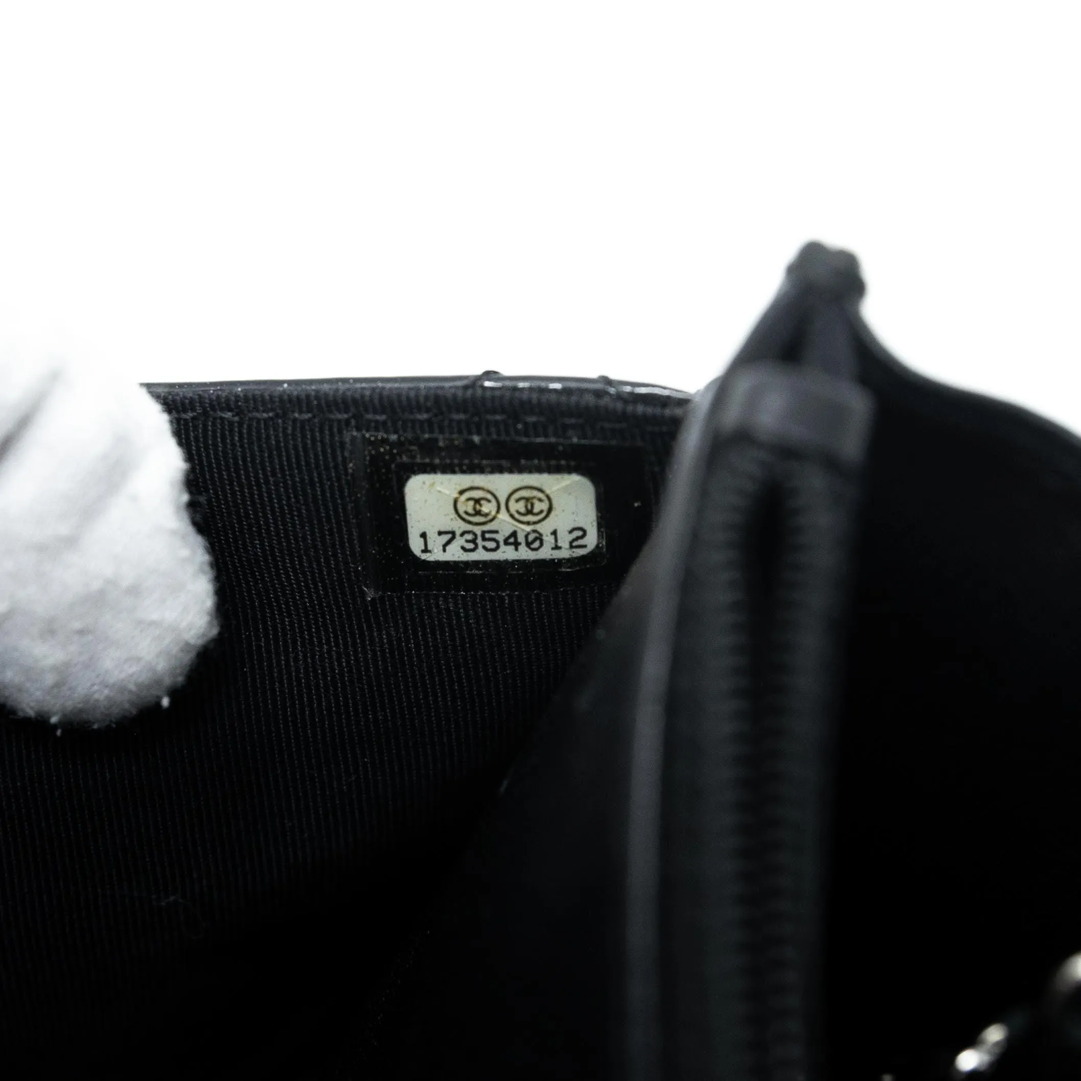 Chanel Black Patent Wallet On Chain