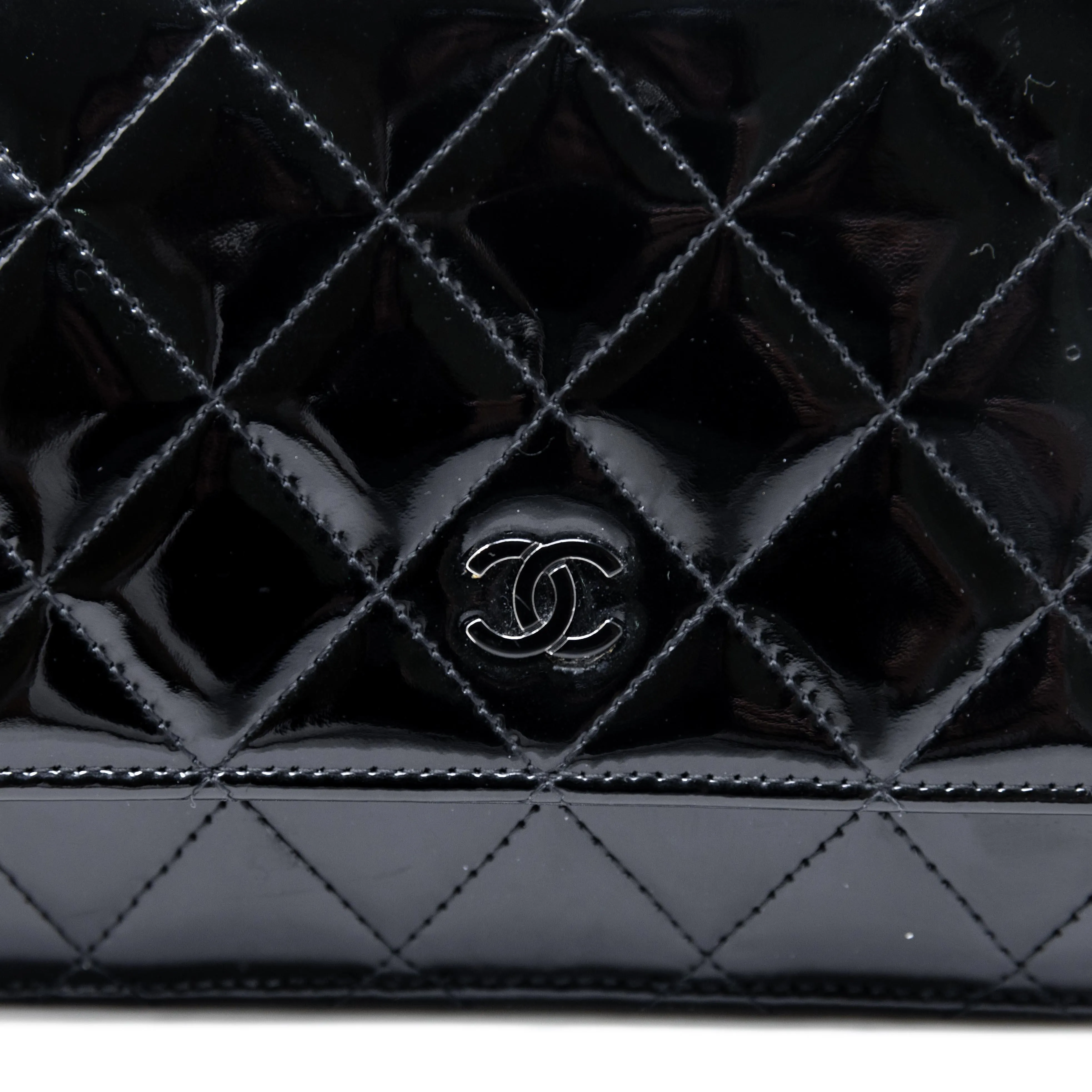 Chanel Black Patent Wallet On Chain