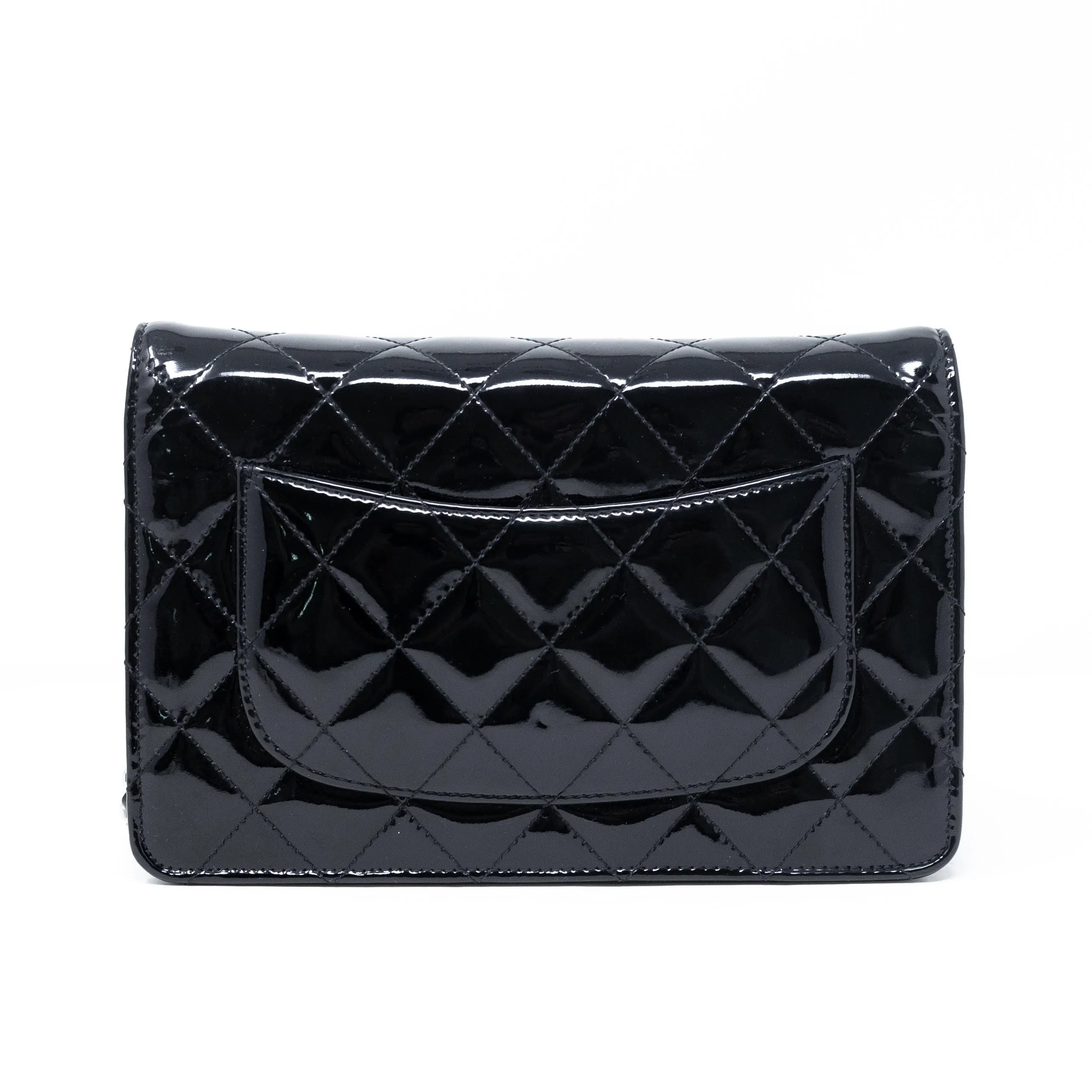 Chanel Black Patent Wallet On Chain