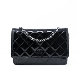 Chanel Black Patent Wallet On Chain