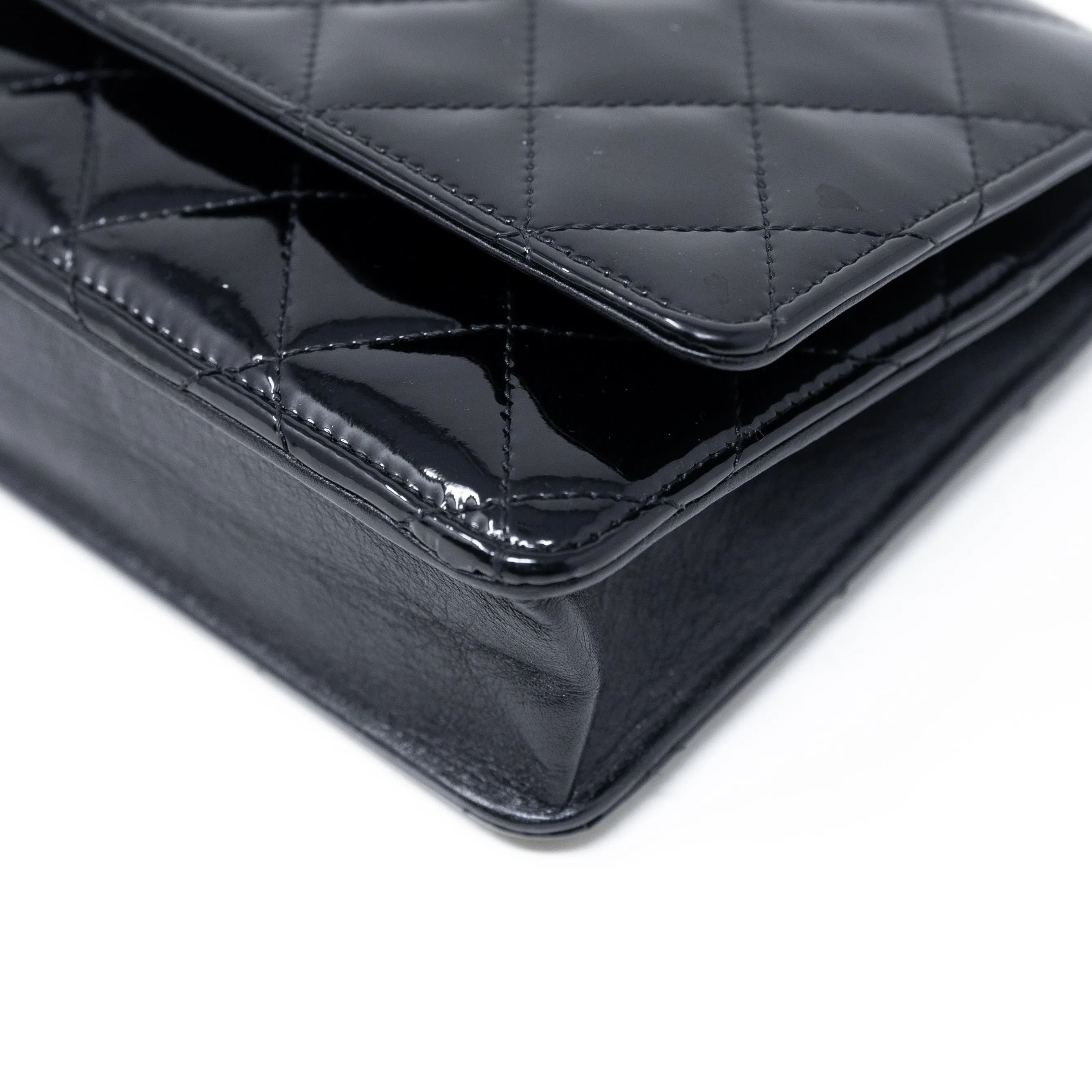 Chanel Black Patent Wallet On Chain