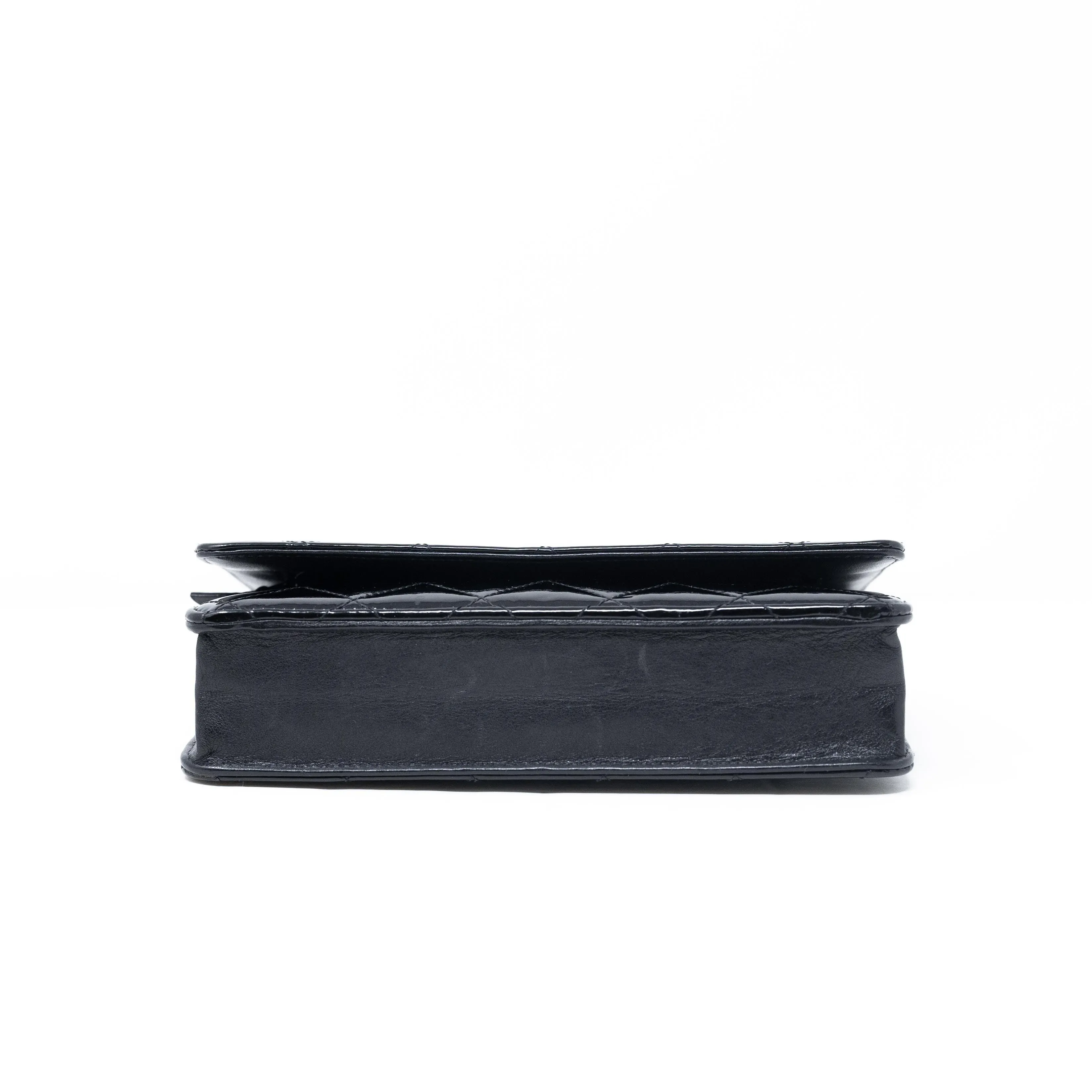 Chanel Black Patent Wallet On Chain