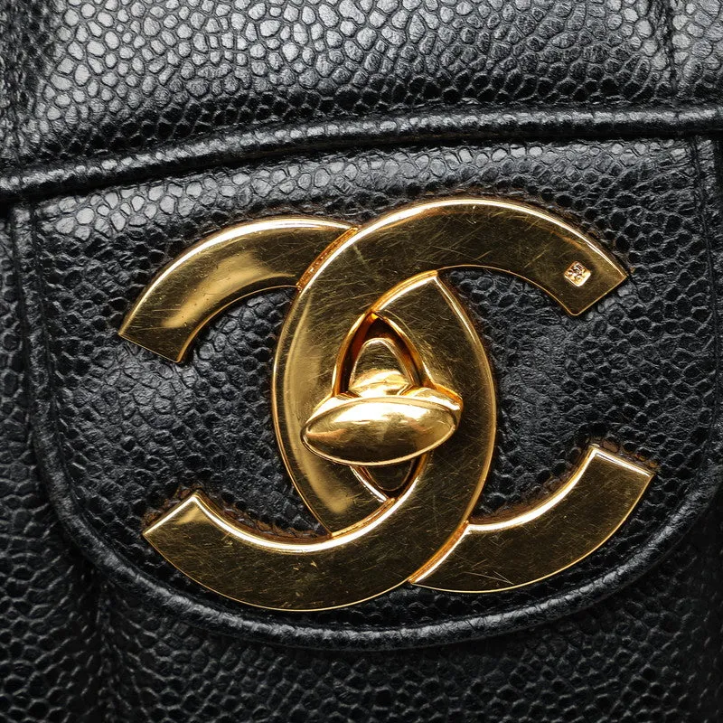 Chanel CC Caviar Vertical Quilted Single Flap Bag Leather Shoulder Bag in Good condition