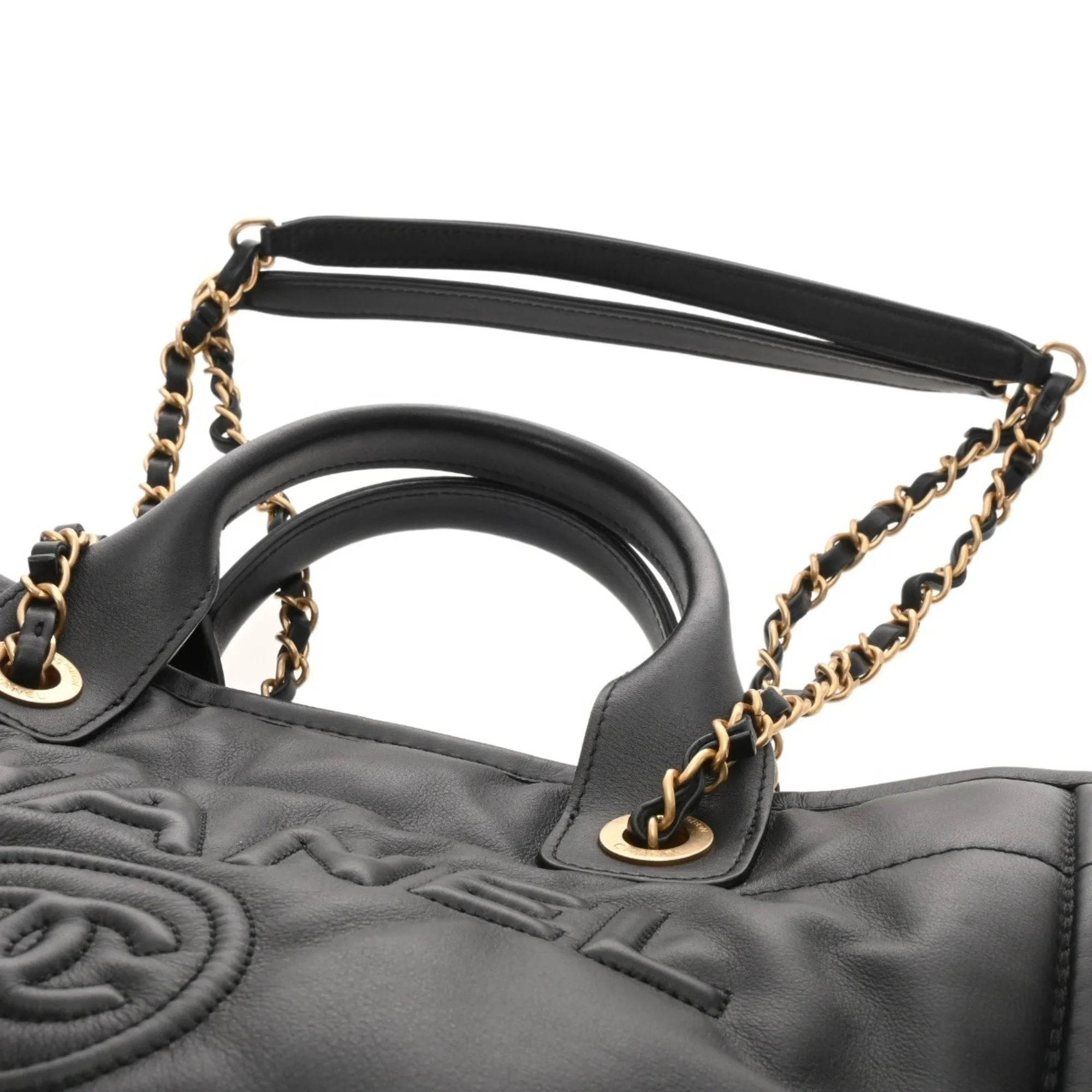Chanel Leather Shoulder Bag Tote Bag (Pre-Owned)