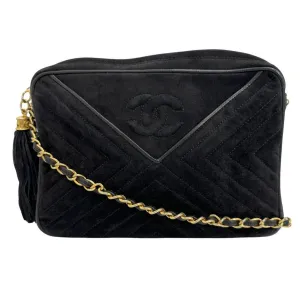 Chanel Logo Cc Suede Shoulder Bag (Pre-Owned)