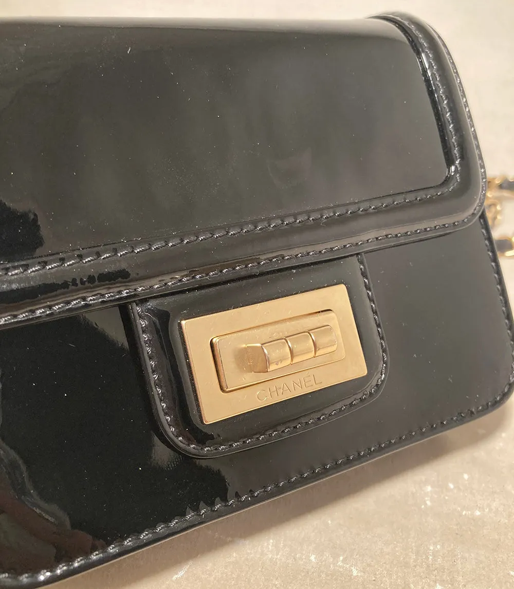 Chanel Mini Black Patent Leather Classic Shoulder Bag