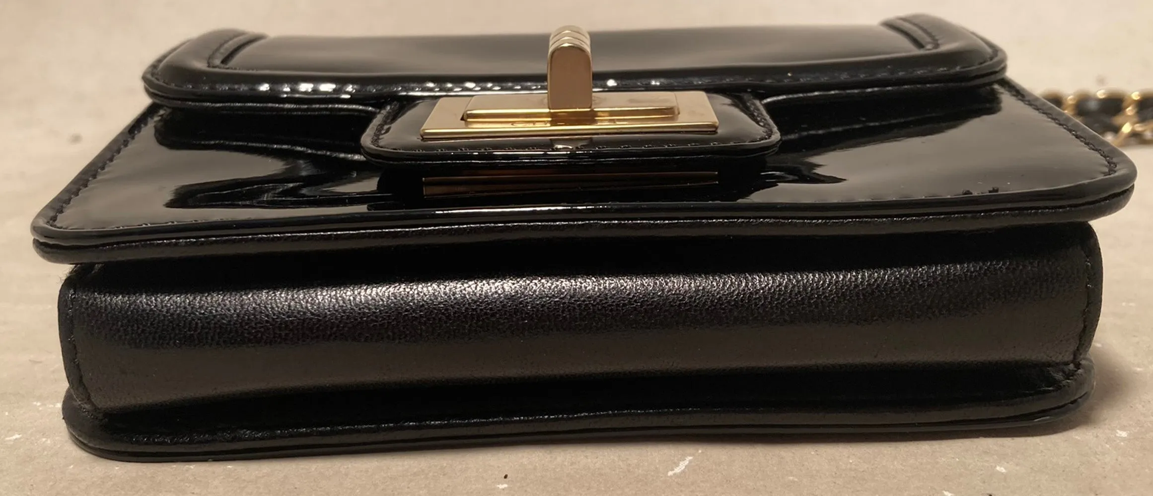 Chanel Mini Black Patent Leather Classic Shoulder Bag