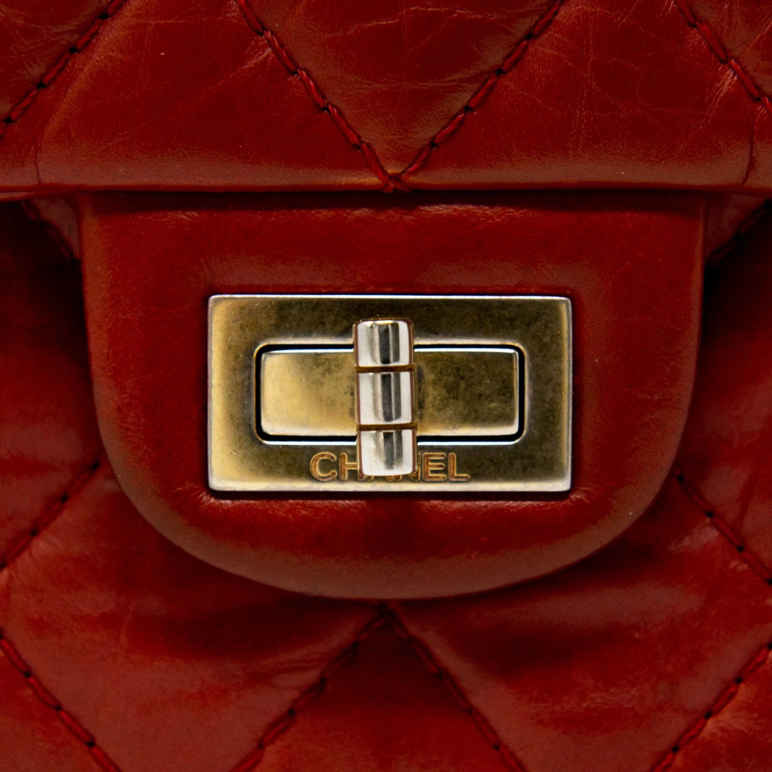 Chanel Red Calfskin 2.55 Reissue 266