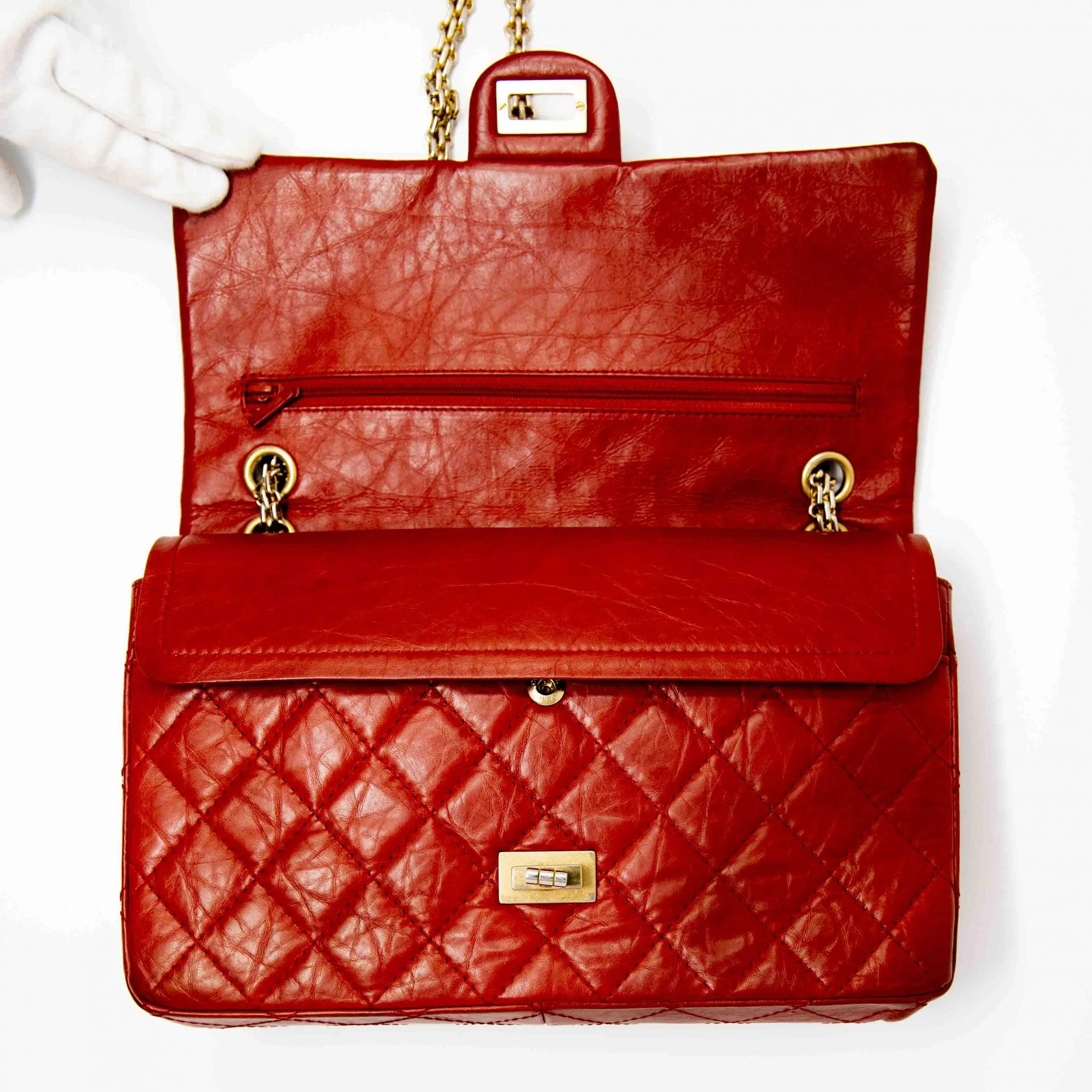 Chanel Red Calfskin 2.55 Reissue 266