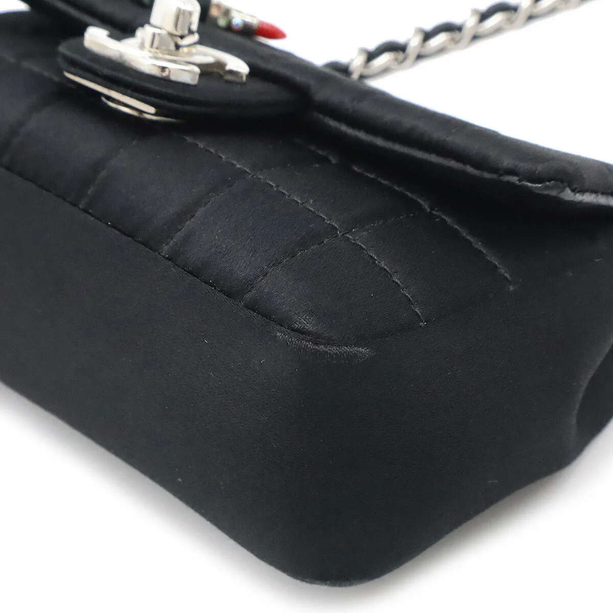 Chanel Satin Chocolate Bar Chain Shoulder Bag