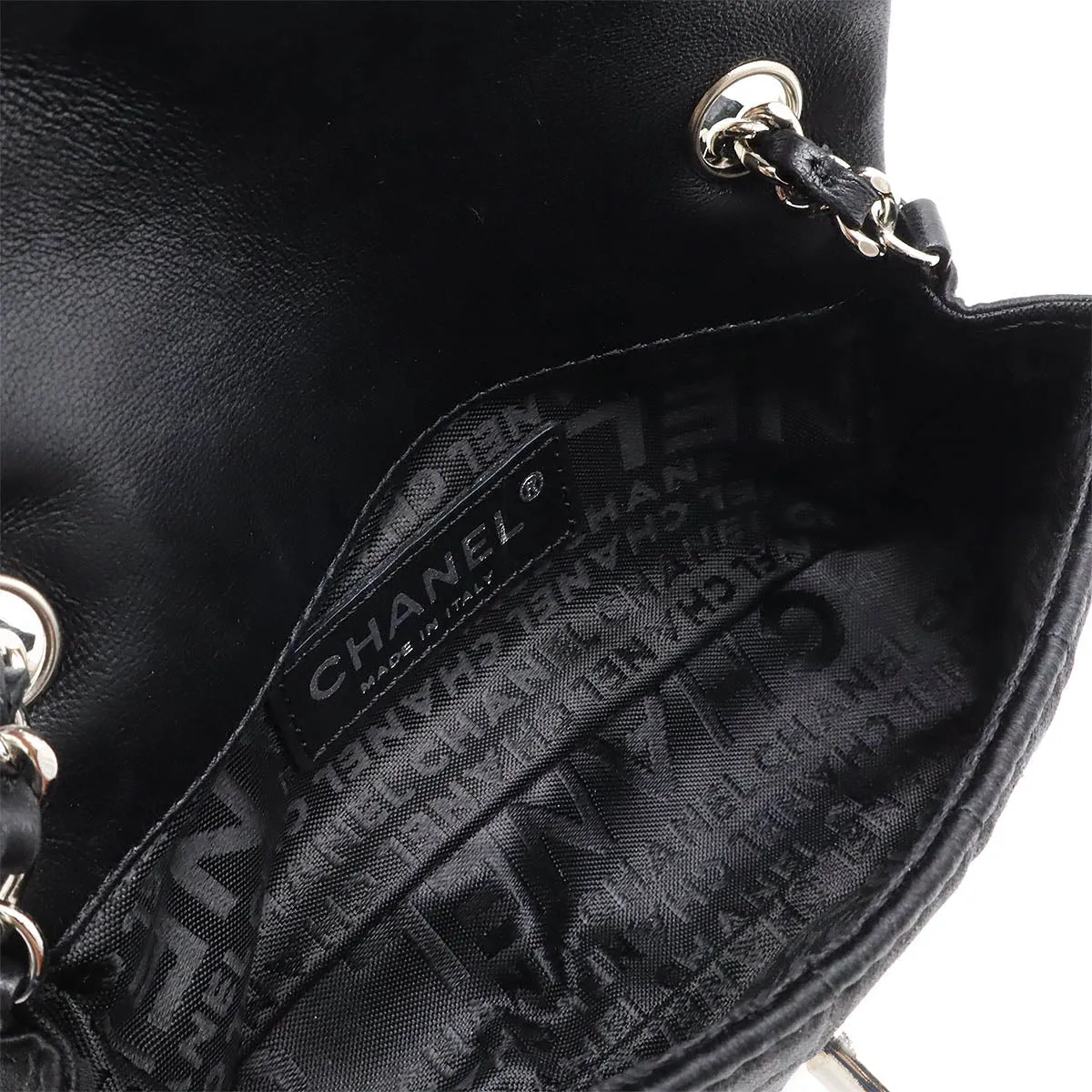 Chanel Satin Chocolate Bar Chain Shoulder Bag