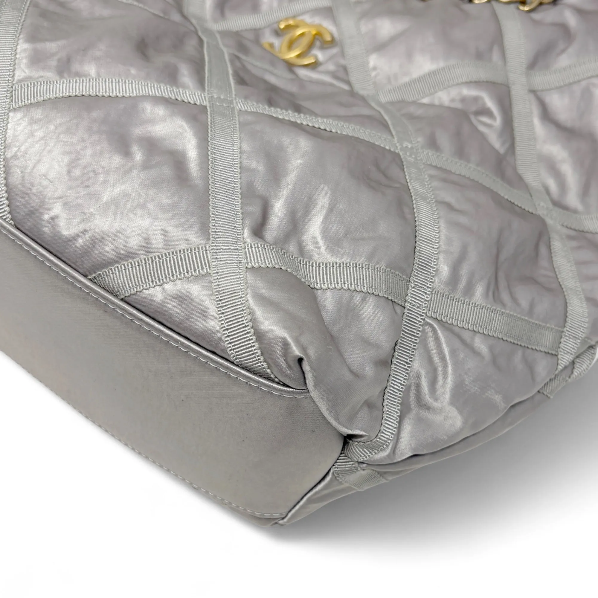 Chanel Silver Maxi Lifestyle Shopping Tote