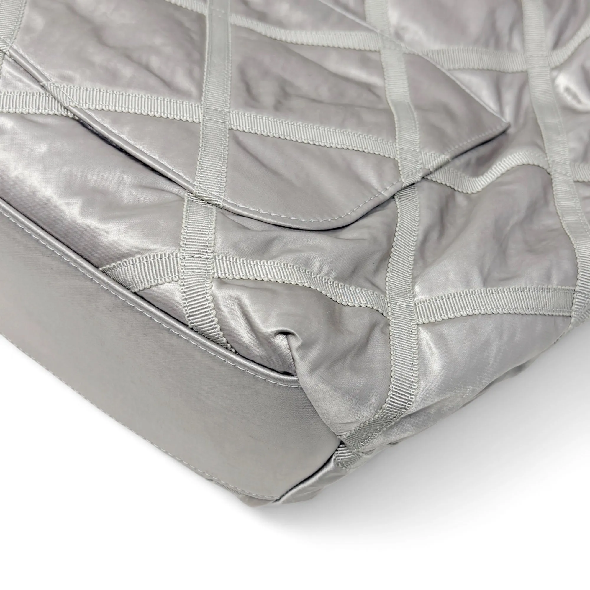 Chanel Silver Maxi Lifestyle Shopping Tote