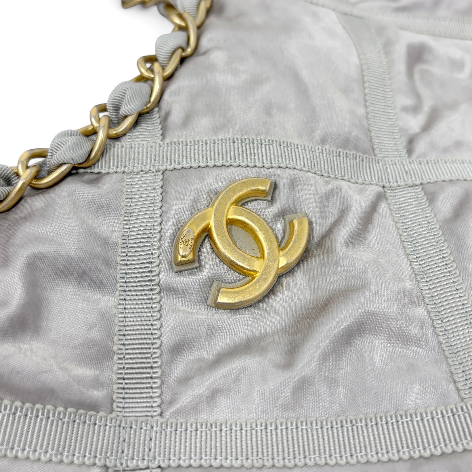 Chanel Silver Maxi Lifestyle Shopping Tote