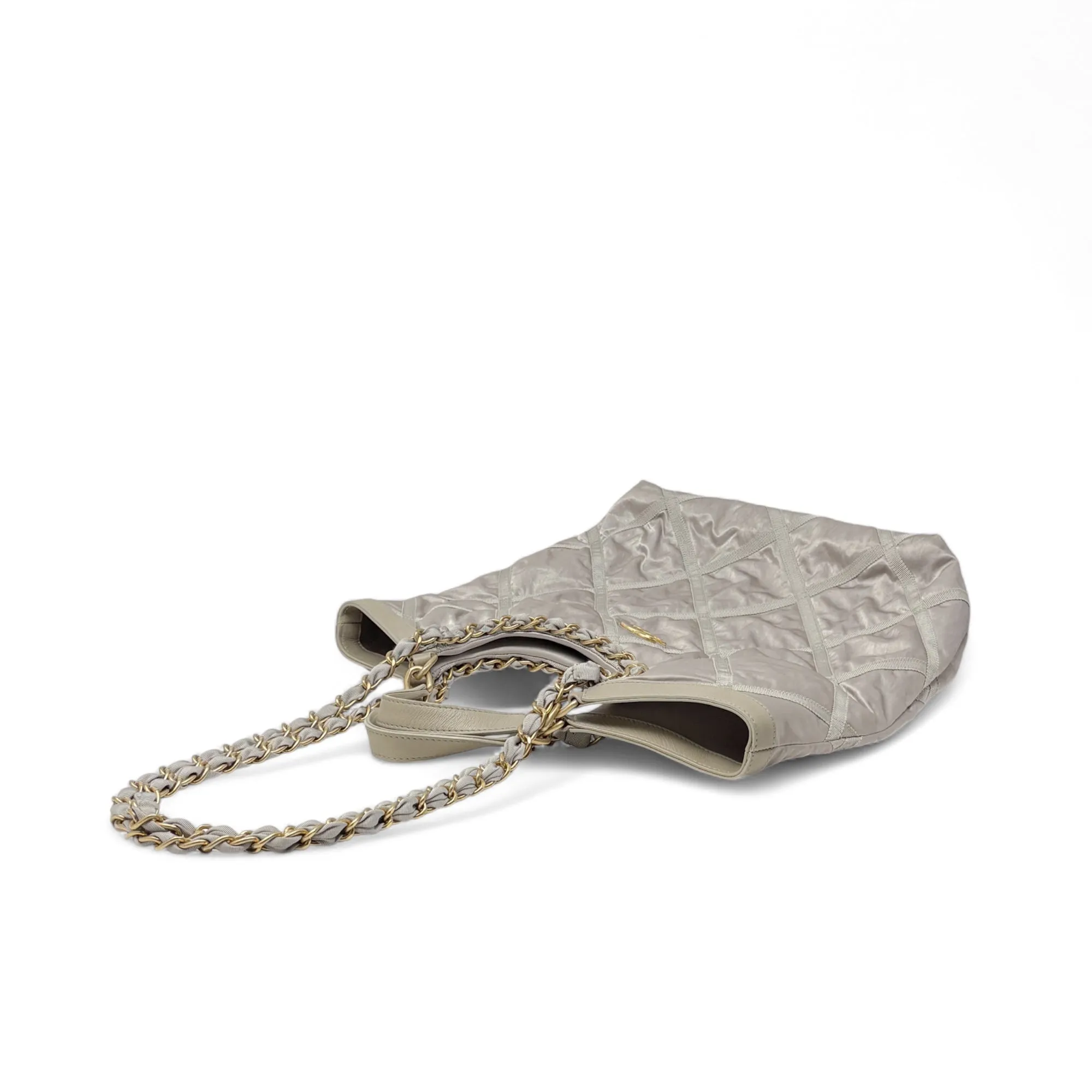 Chanel Silver Maxi Lifestyle Shopping Tote