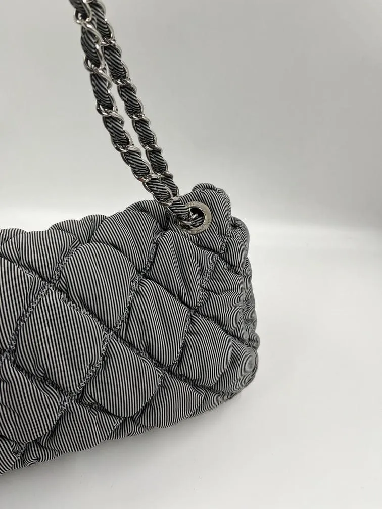 Chanel Striped Bubble Quilted Shoulder Bag
